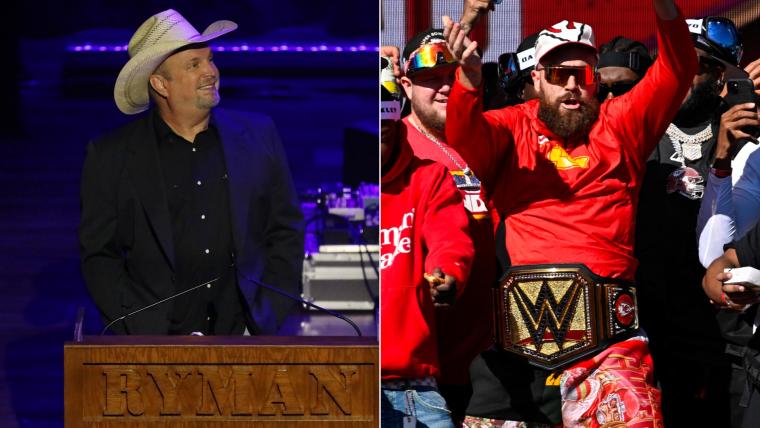 Garth Brooks invites Travis Kelce to sing 'Friends in Low Places' at bar opening after Chiefs' TE's drunk rendition