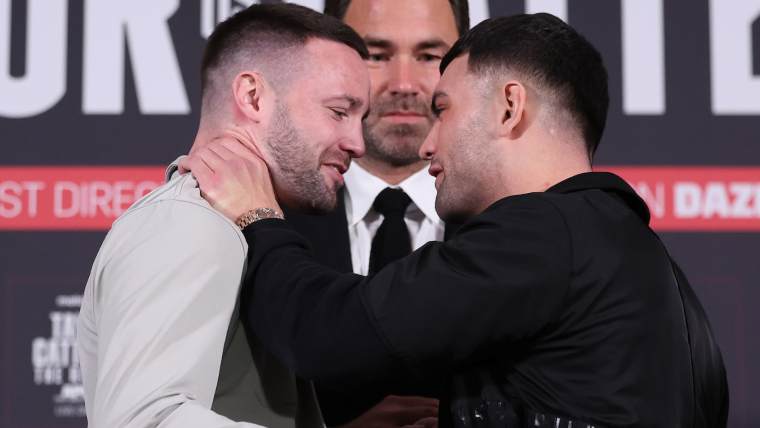 Josh Taylor and Jack Catterall press conference turns ugly image