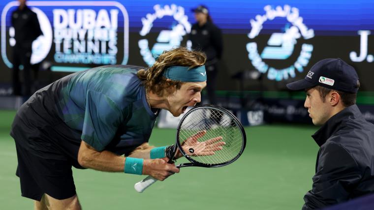 Rublev disqualified for yelling at line judge in Dubai image