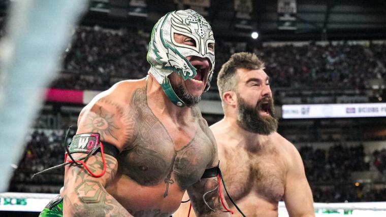Jason Kelce teamed up with Rey Mysterio at WrestleMania, explained image