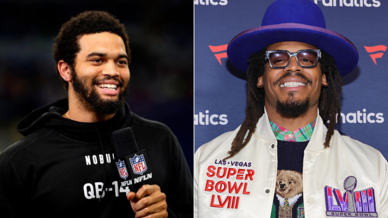 Cam Newton: NFL Towering Height Shines Against Caleb Williams and 2024 Draft Prospects